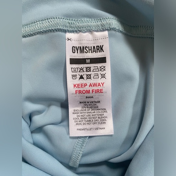 Gymshark Crossover Long Sleeve Shorts Powder Blue Workout Set - Picture 8 of 11